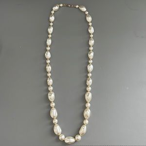 Vintage Single Strand Pearl Necklace with Gold Hardware
